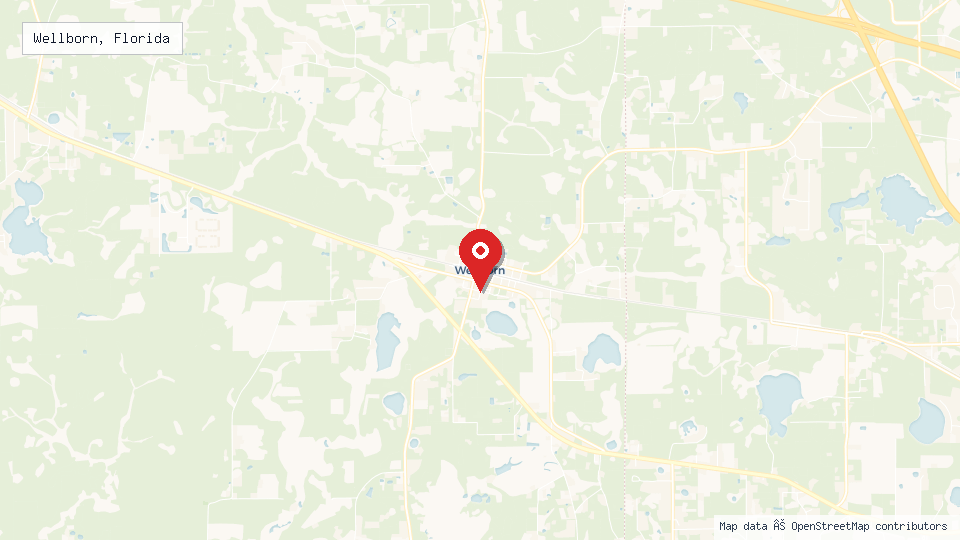 Street map of Wellborn, Florida with location pin