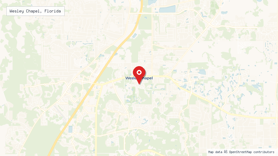 Street map of Wesley Chapel, Florida with location pin