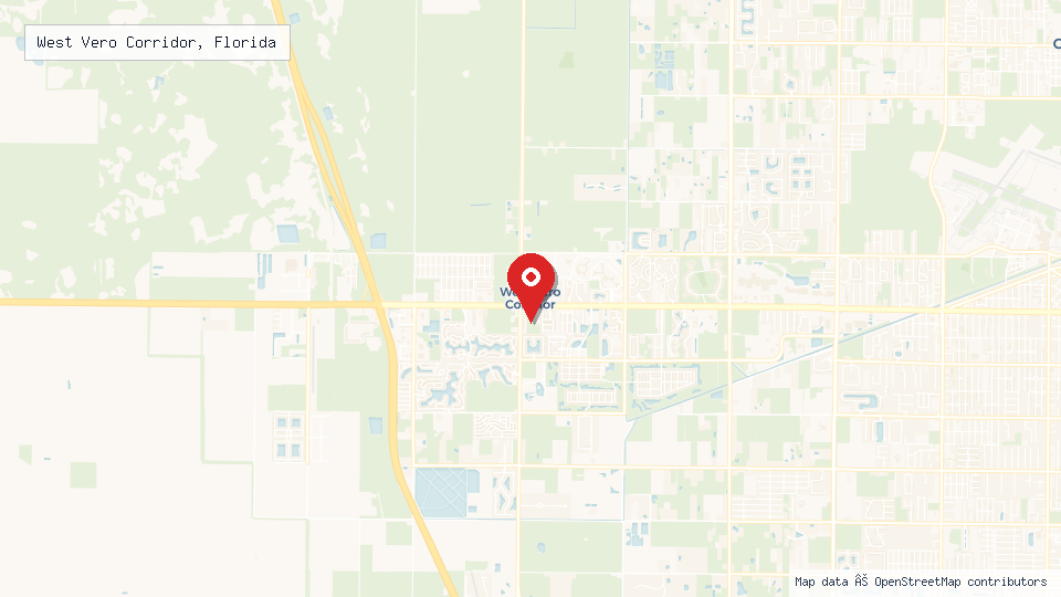 Street map of West Vero Corridor, Florida with location pin