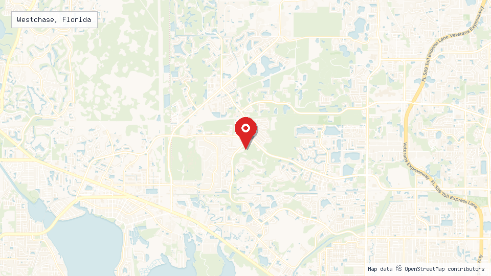 Street map of Westchase, Florida with location pin