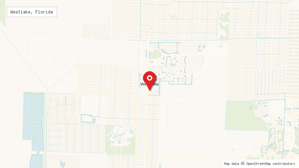 Street map of Westlake, Florida with location pin