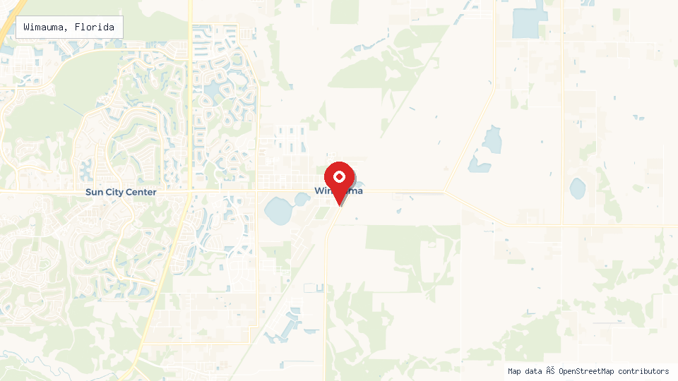 Street map of Wimauma, Florida with location pin