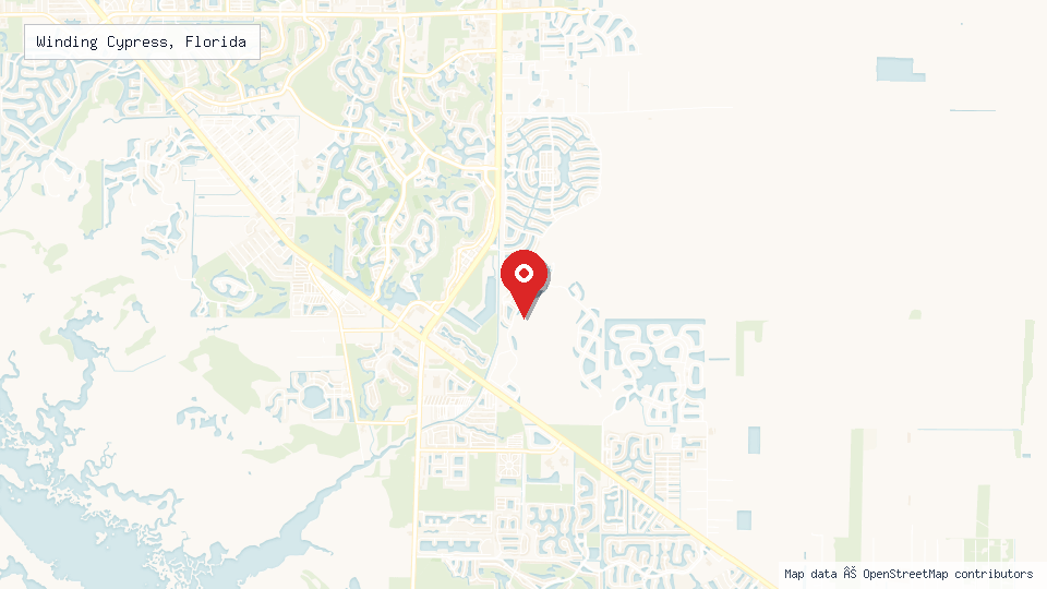 Street map of Winding Cypress, Florida with location pin