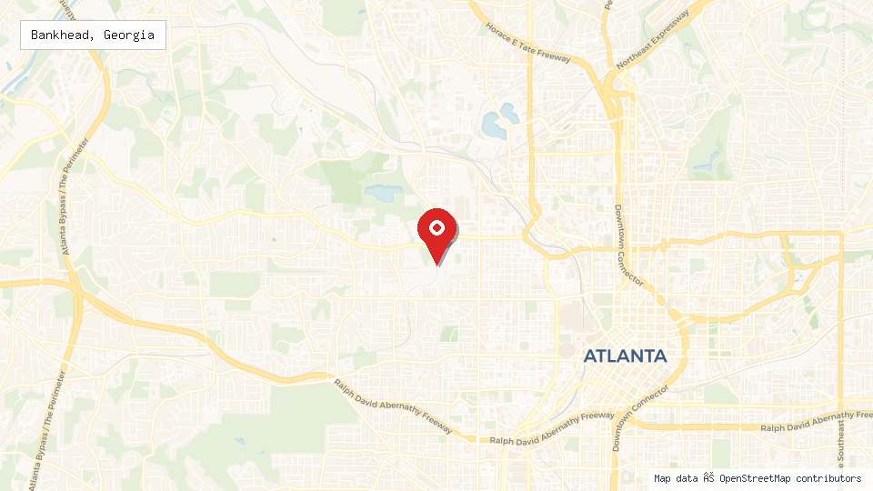 Street map of Bankhead, Georgia with location pin