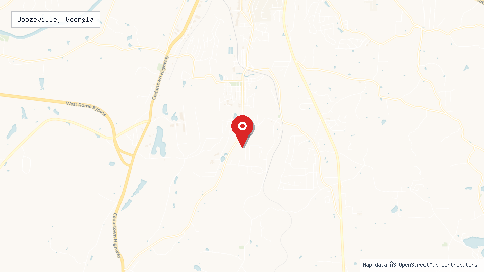 Street map of Boozeville, Georgia with location pin