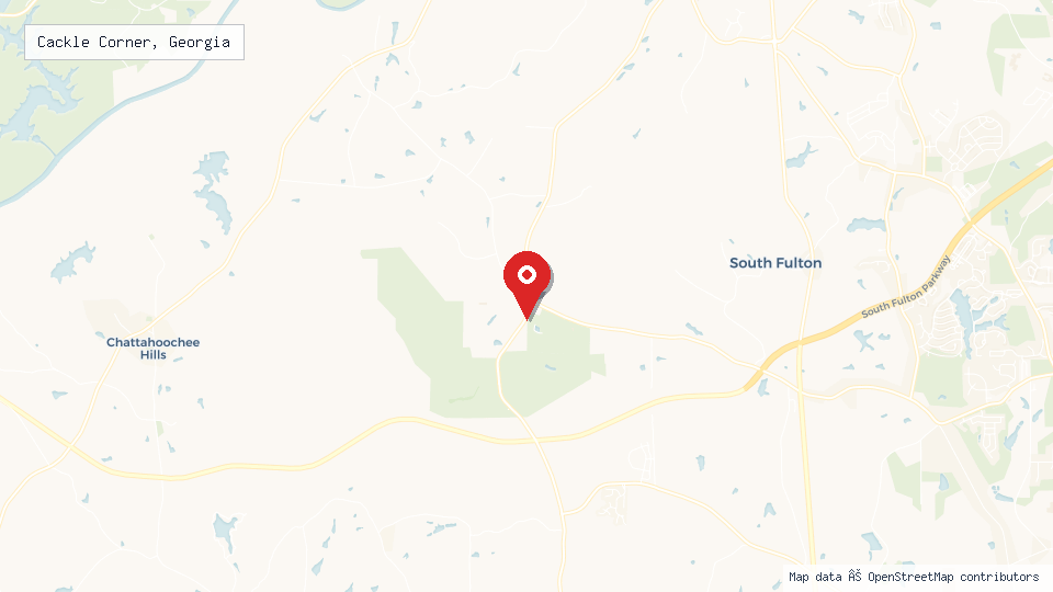 Street map of Cackle Corner, Georgia with location pin