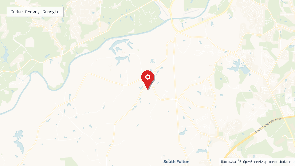 Street map of Cedar Grove, Georgia with location pin