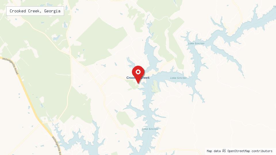 Street map of Crooked Creek, Georgia with location pin