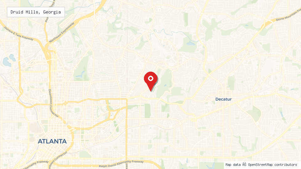 Street map of Druid Hills, Georgia with location pin