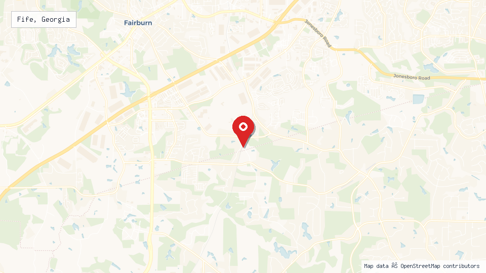 Street map of Fife, Georgia with location pin