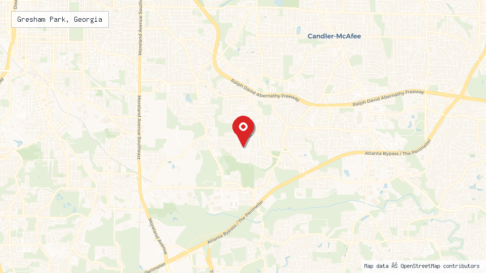 Street map of Gresham Park, Georgia with location pin