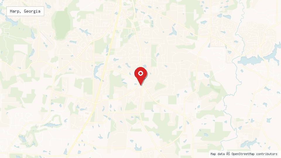 Street map of Harp, Georgia with location pin