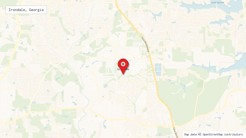 Street map of Irondale, Georgia with location pin
