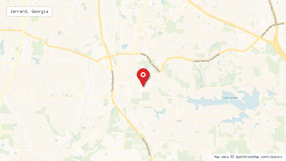 Street map of Jarrard, Georgia with location pin