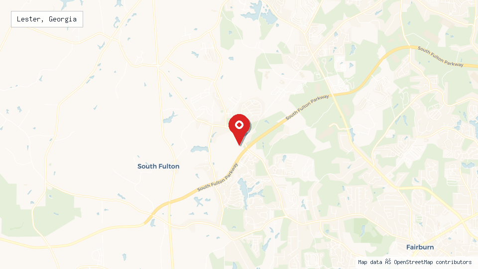 Street map of Lester, Georgia with location pin