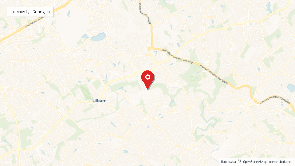 Street map of Luxomni, Georgia with location pin