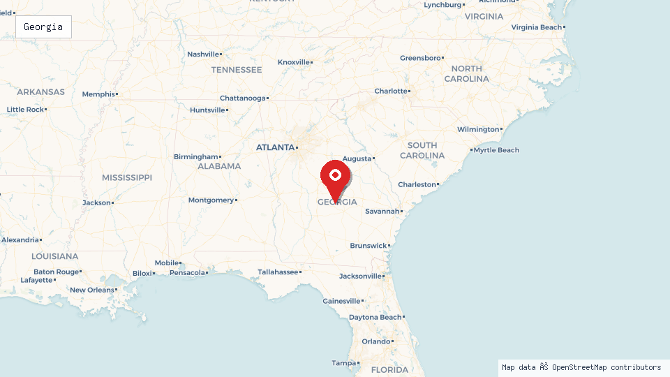 Street map of Georgia with location pin
