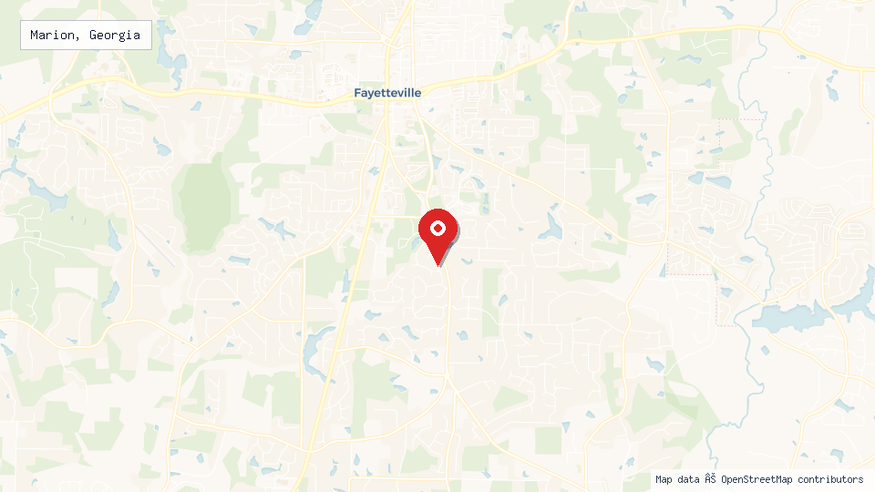 Street map of Marion, Georgia with location pin