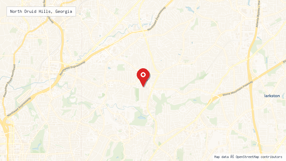 Street map of North Druid Hills, Georgia with location pin