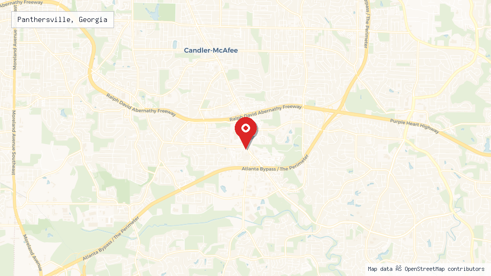 Street map of Panthersville, Georgia with location pin