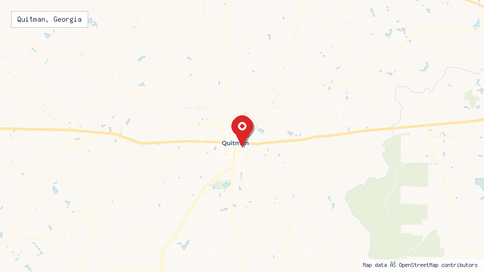 Street map of Quitman, Georgia with location pin