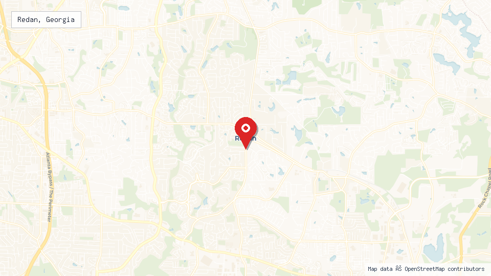 Street map of Redan, Georgia with location pin