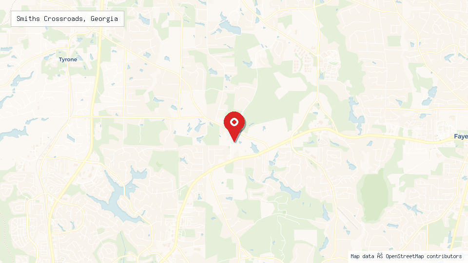 Street map of Smiths Crossroads, Georgia with location pin