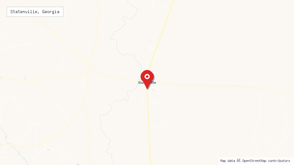 Street map of Statenville, Georgia with location pin