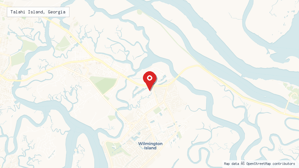 Street map of Talahi Island, Georgia with location pin
