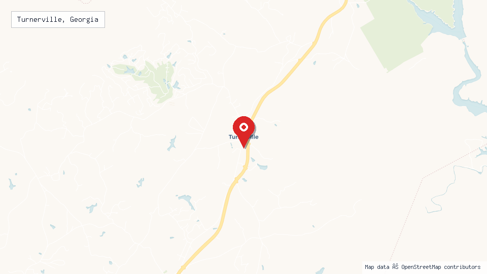 Street map of Turnerville, Georgia with location pin