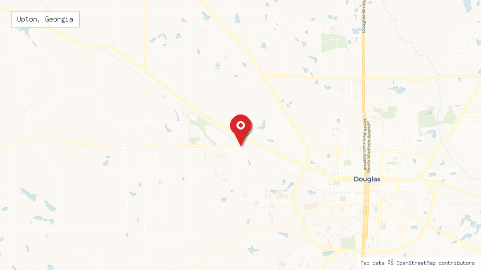 Street map of Upton, Georgia with location pin