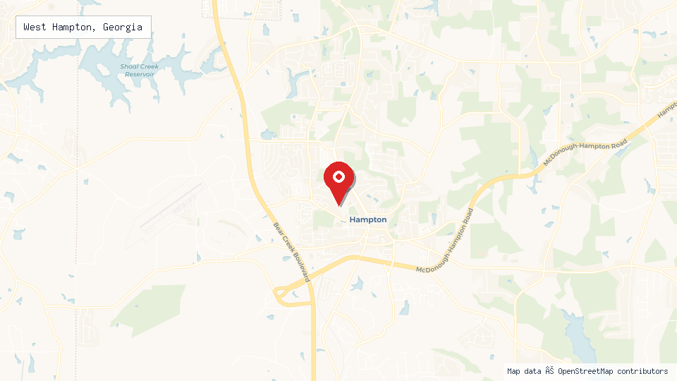 Street map of West Hampton, Georgia with location pin