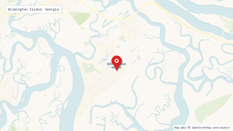 Street map of Wilmington Island, Georgia with location pin