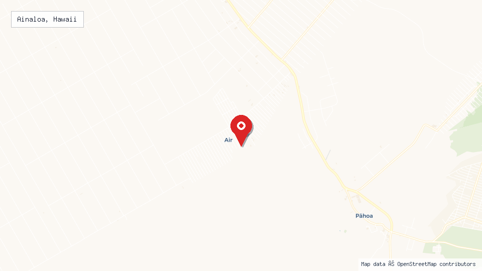 Street map of Ainaloa, Hawaii with location pin