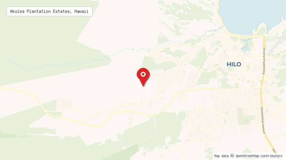 Street map of Akolea Plantation Estates, Hawaii with location pin