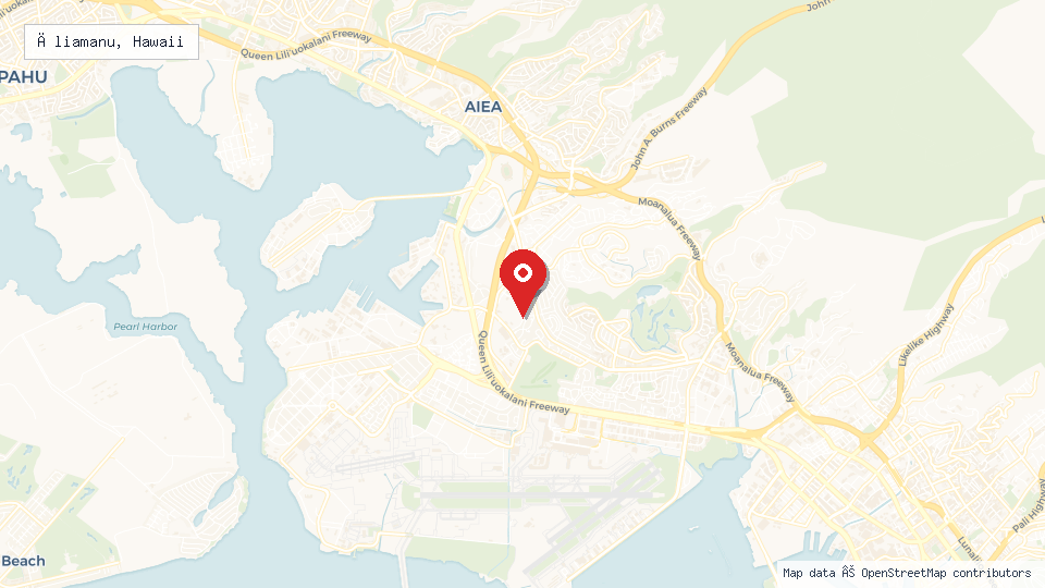 Street map of Āliamanu, Hawaii with location pin