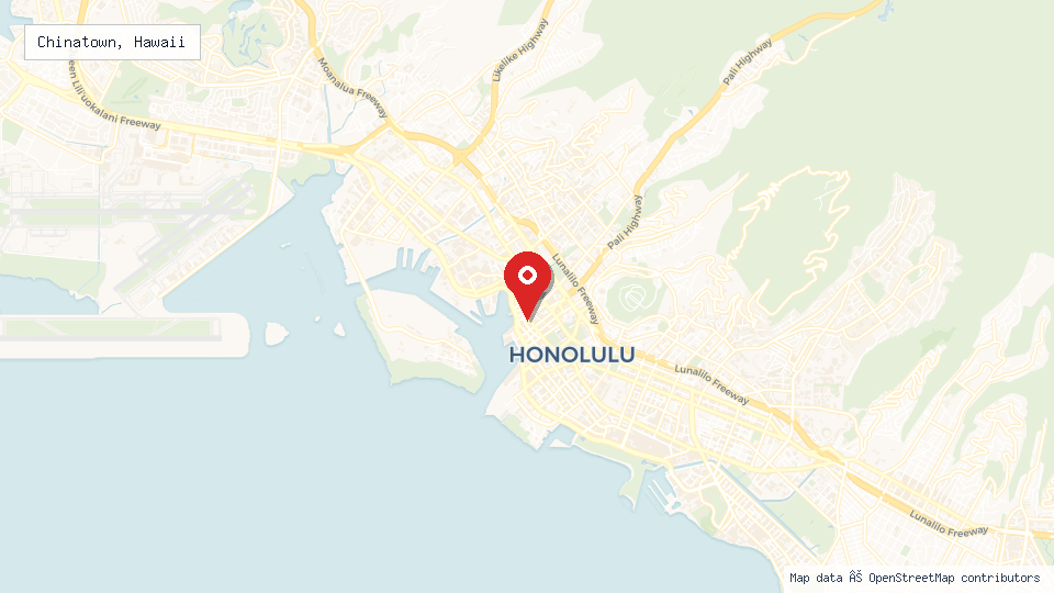 Street map of Chinatown, Hawaii with location pin