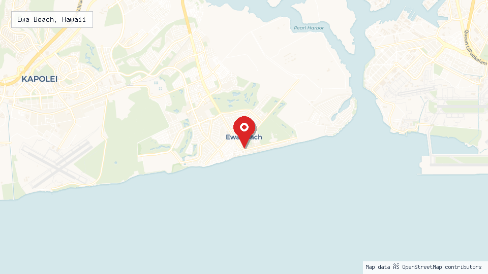 Street map of Ewa Beach, Hawaii with location pin