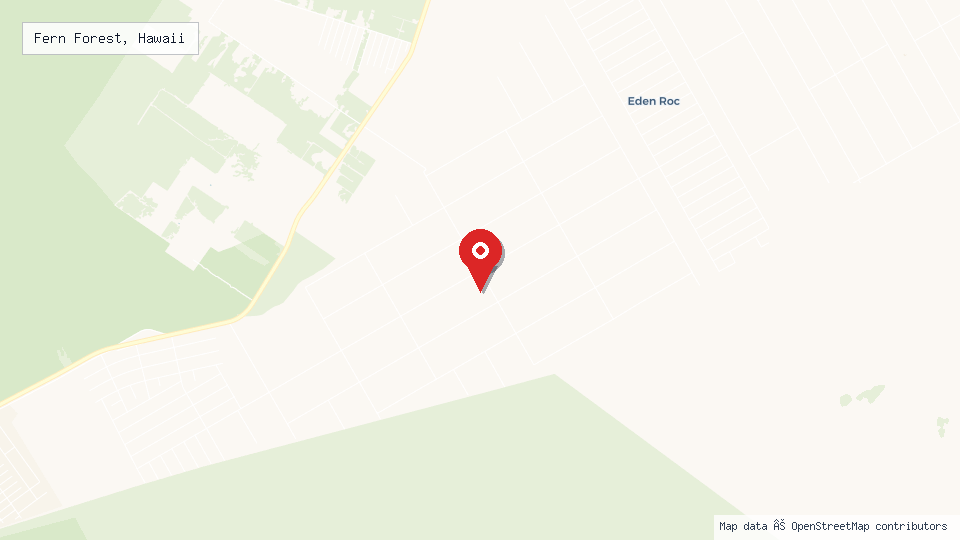 Street map of Fern Forest, Hawaii with location pin