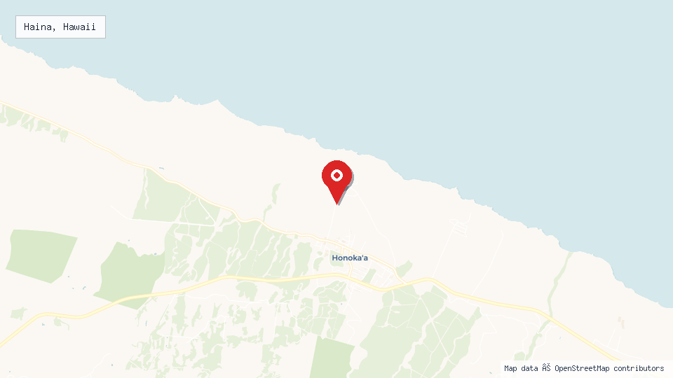 Street map of Haina, Hawaii with location pin