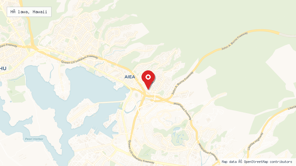 Street map of Hālawa, Hawaii with location pin