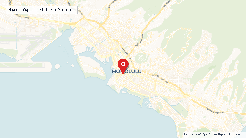 Street map of Hawaii Capital Historic District with location pin