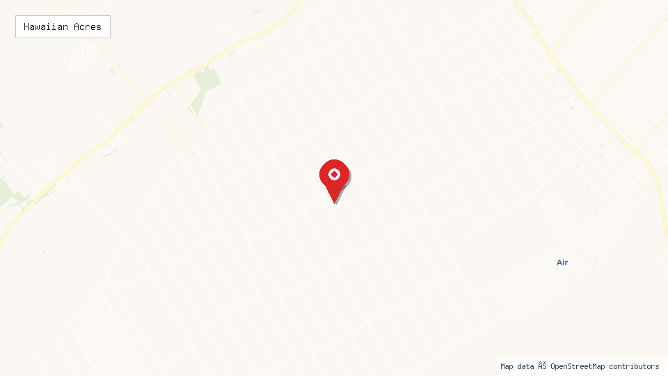 Street map of Hawaiian Acres with location pin