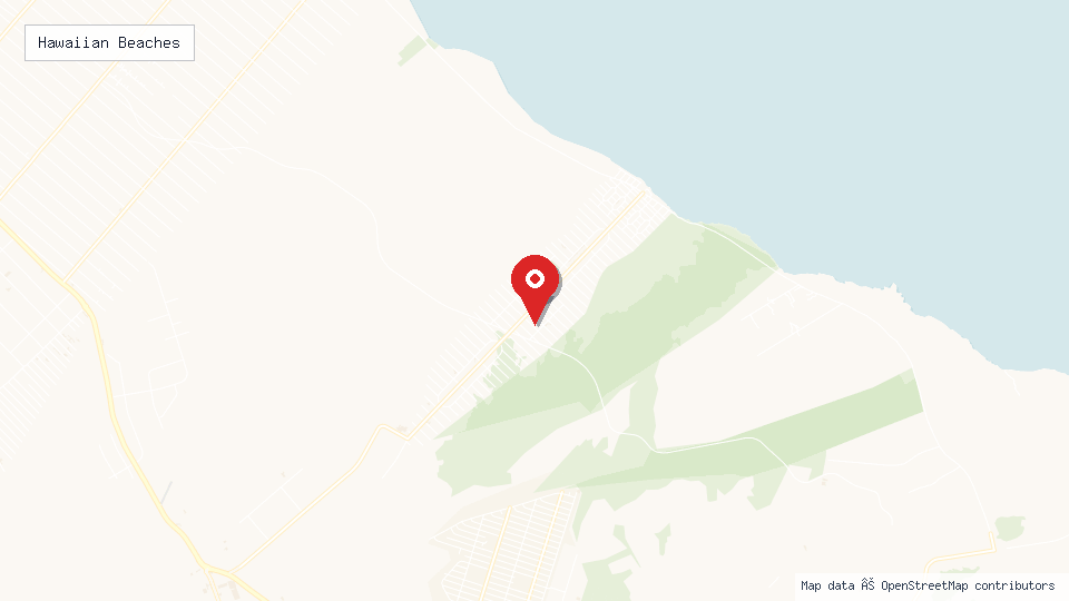 Street map of Hawaiian Beaches with location pin