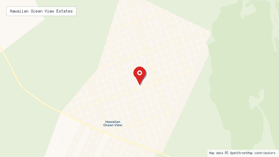 Street map of Hawaiian Ocean View Estates with location pin