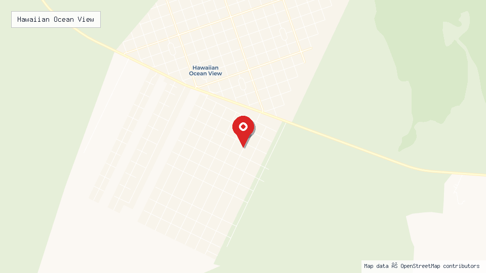 Street map of Hawaiian Ocean View with location pin