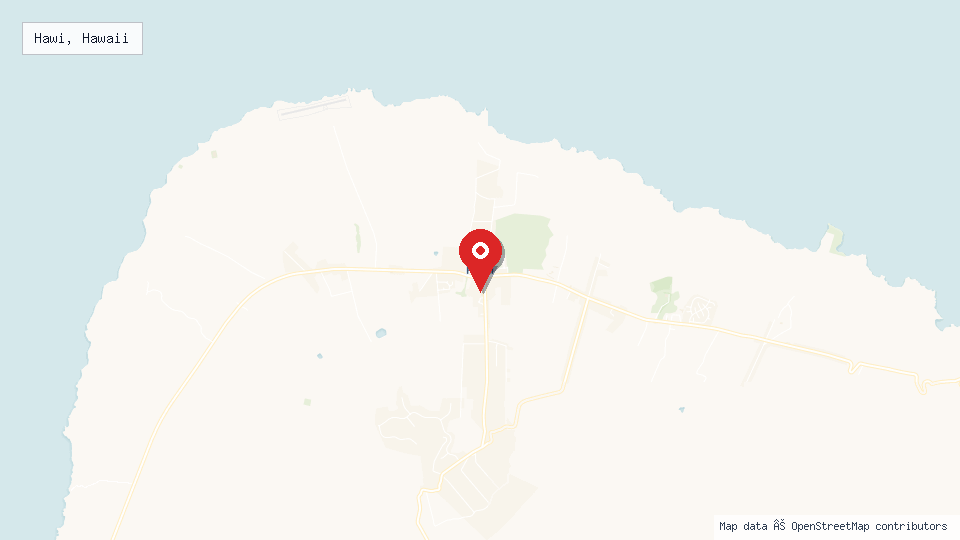 Street map of Hawi, Hawaii with location pin
