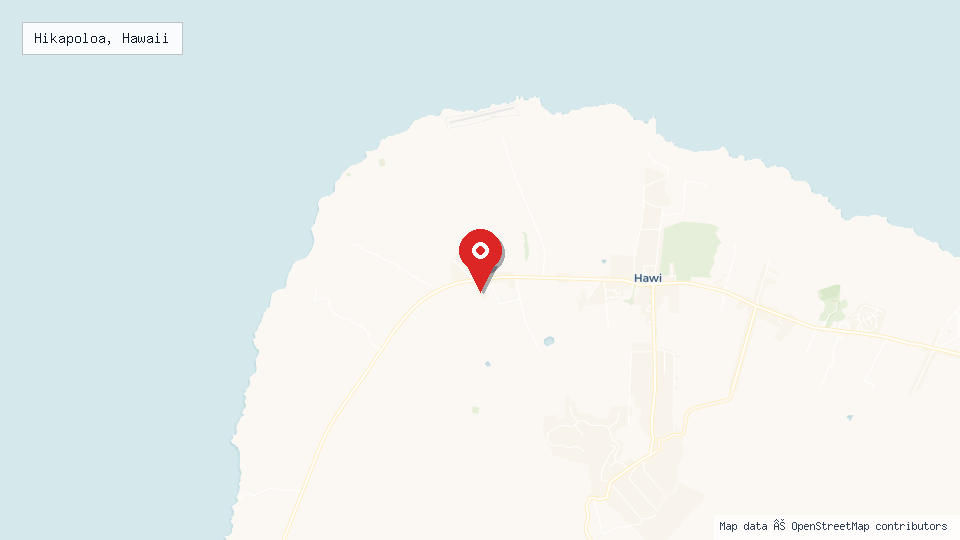 Street map of Hikapoloa, Hawaii with location pin