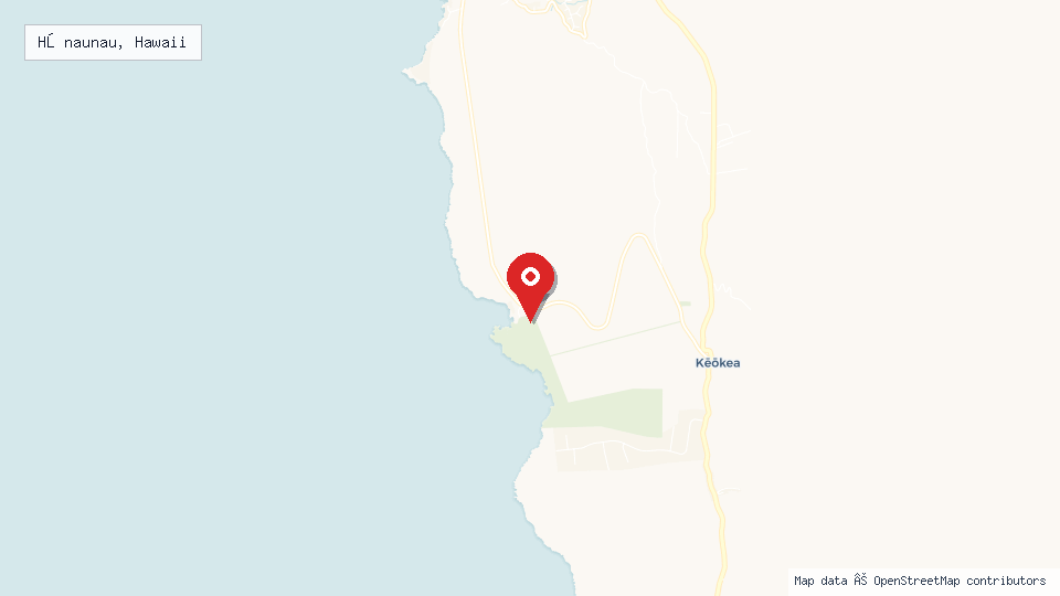 Street map of Hōnaunau, Hawaii with location pin