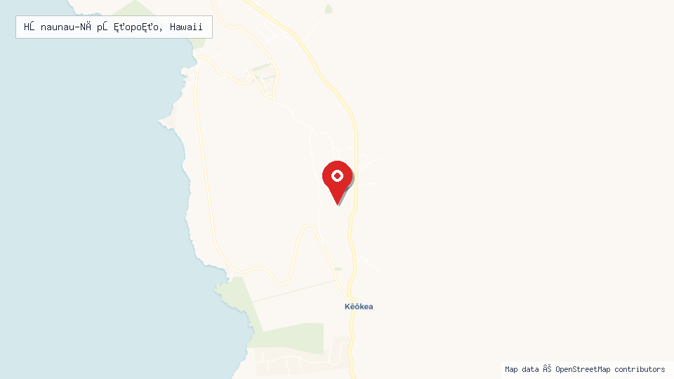 Street map of Hōnaunau-Nāpōʻopoʻo, Hawaii with location pin